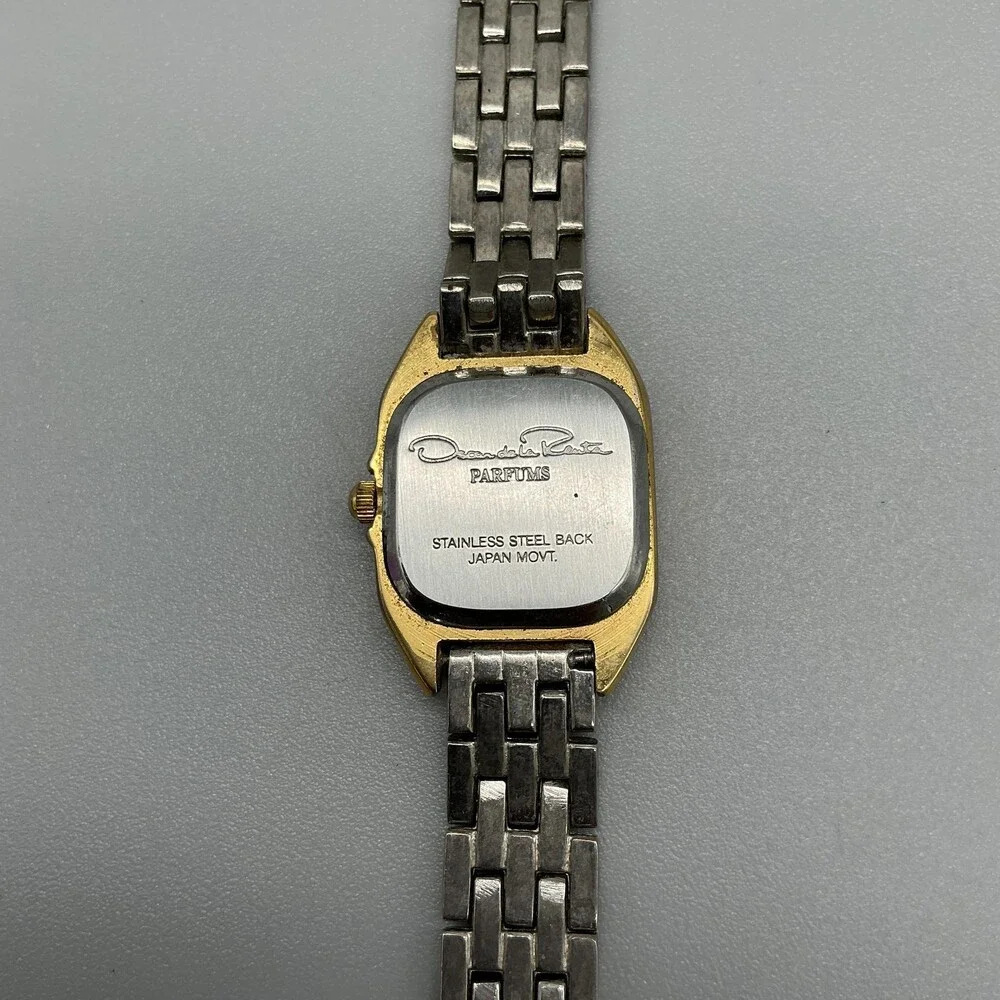 Vintage Oscar de la Renta Parfums Womens Watch 22mm Two Tone New Battery 7.5